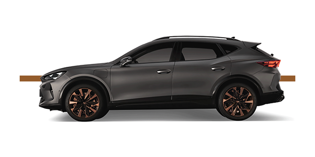 Modellfreisteller des CUPRA Formentor in Seitenansicht 