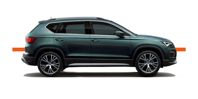 Modellfreisteller des SEAT Ateca in Seitenansicht 