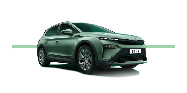 Modellfreisteller des Škoda Elroq in Seitenansicht