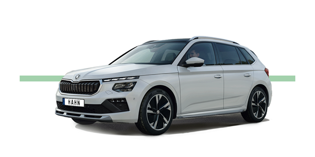 Modellfreisteller des Škoda Kamiq in Seitenansicht