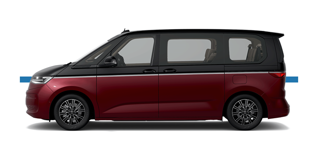 Modellfreisteller des Volkswagen Multivan in Seitenansicht