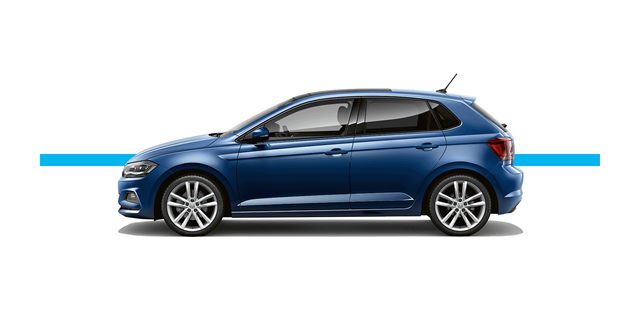 Modellfreisteller des Volkswagen Polo in Seitenansicht